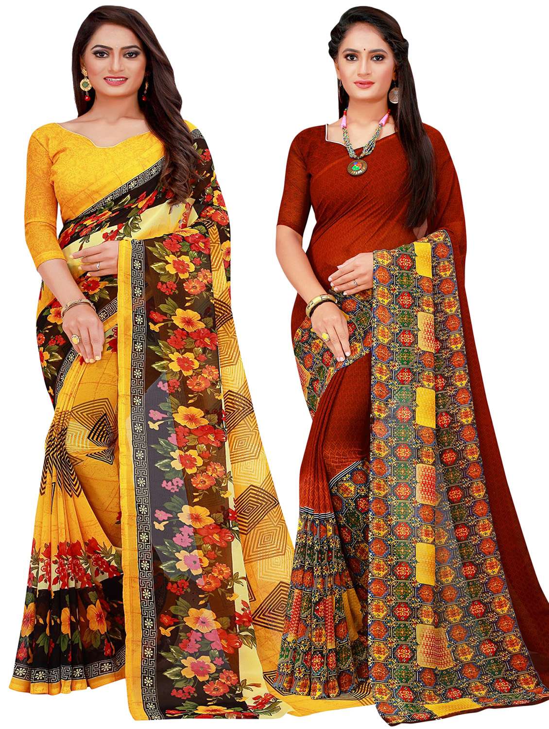 women's saree combo with blouse - 20209727 -  Zoom Image - 0