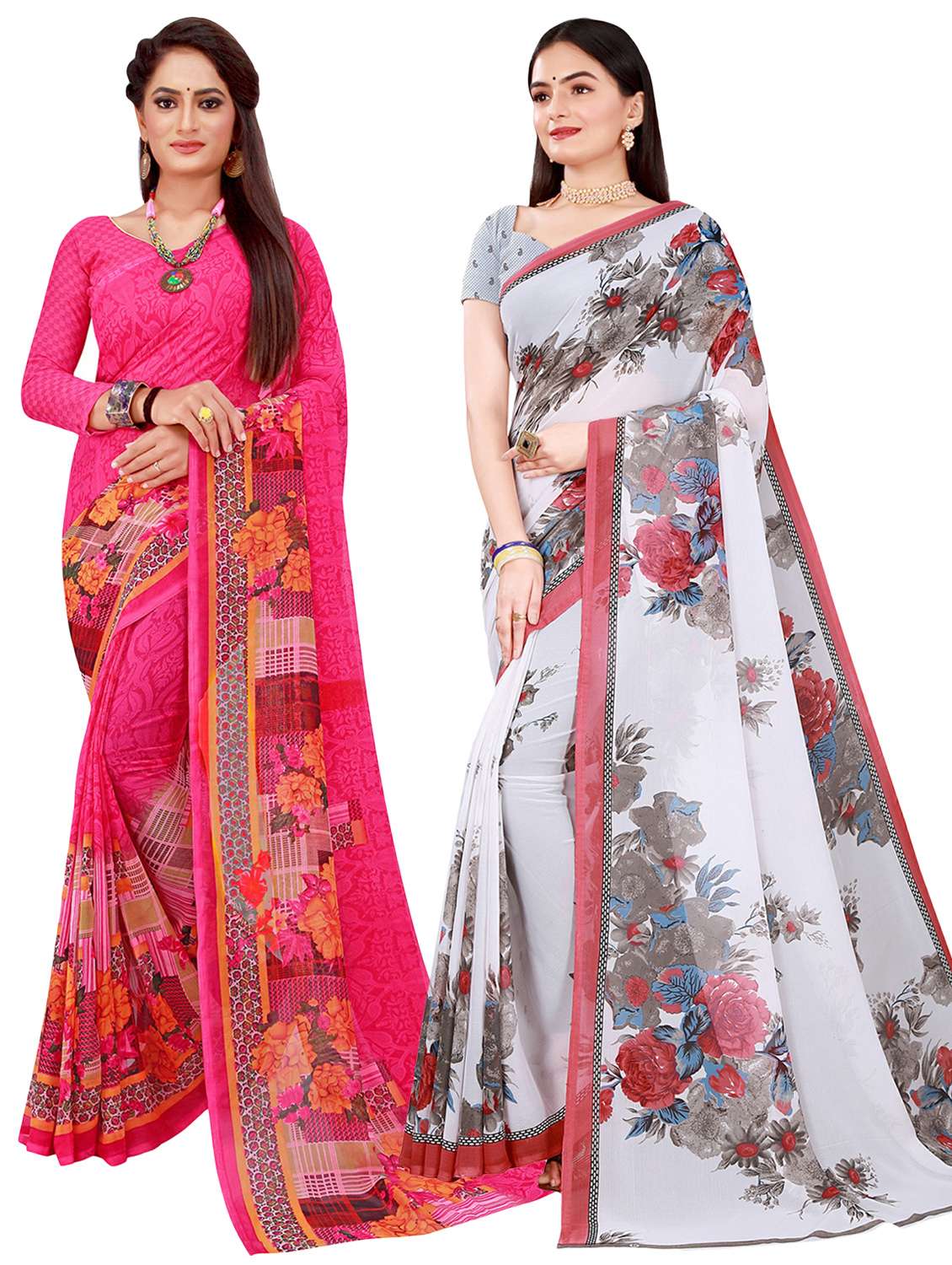 women's saree combo with blouse - 20209759 -  Zoom Image - 0