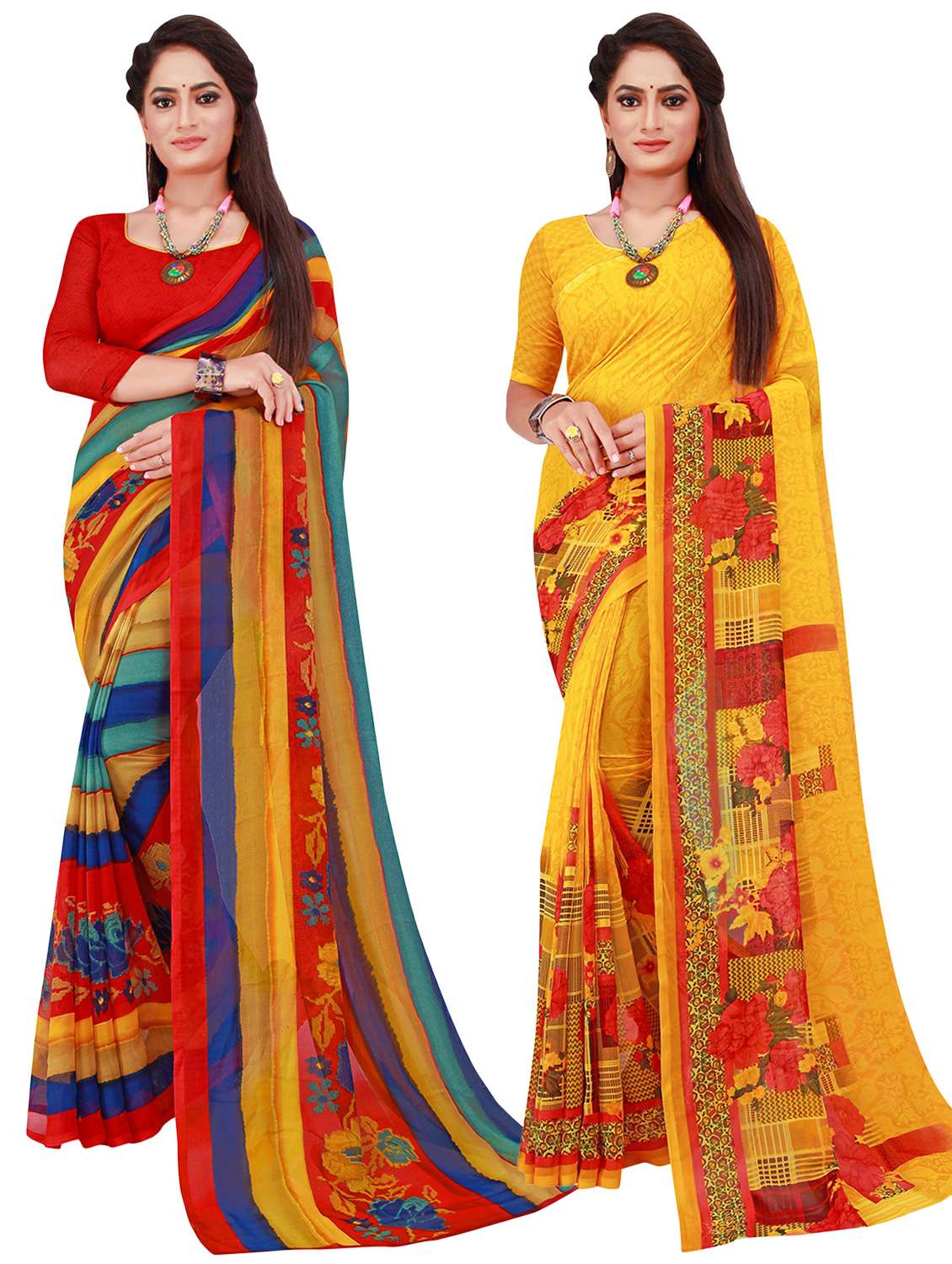 women's saree combo with blouse - 20209780 -  Zoom Image - 0