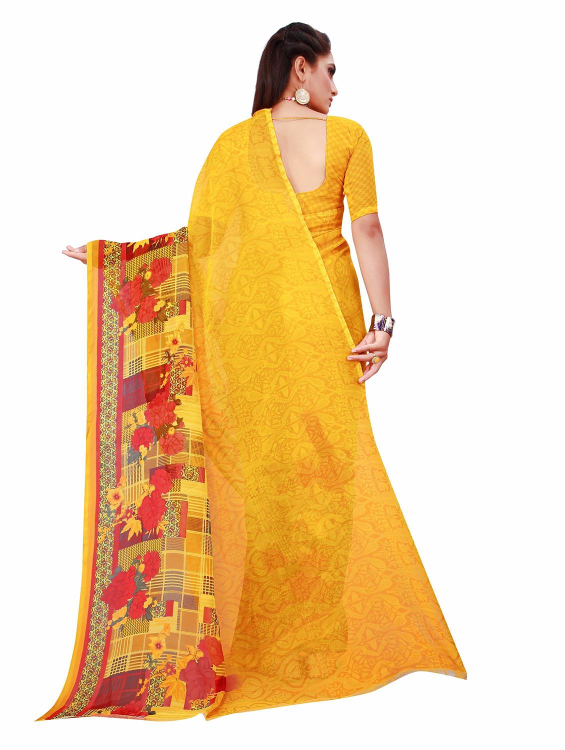 women's printed multi colored saree with blouse - 20209790 - Standard Image - 3