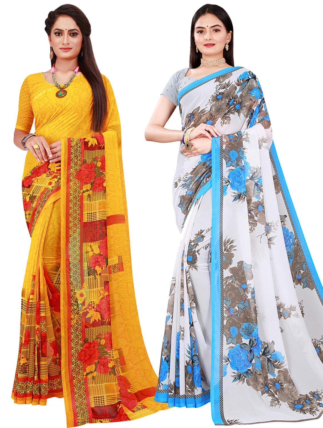 women's printed multi colored saree with blouse - 20209793 -  Zoom Image - 0