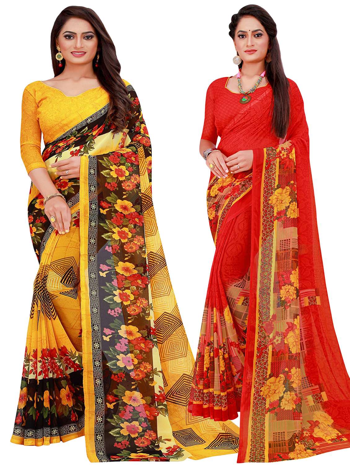 women's saree combo with blouse - 20209800 -  Zoom Image - 0