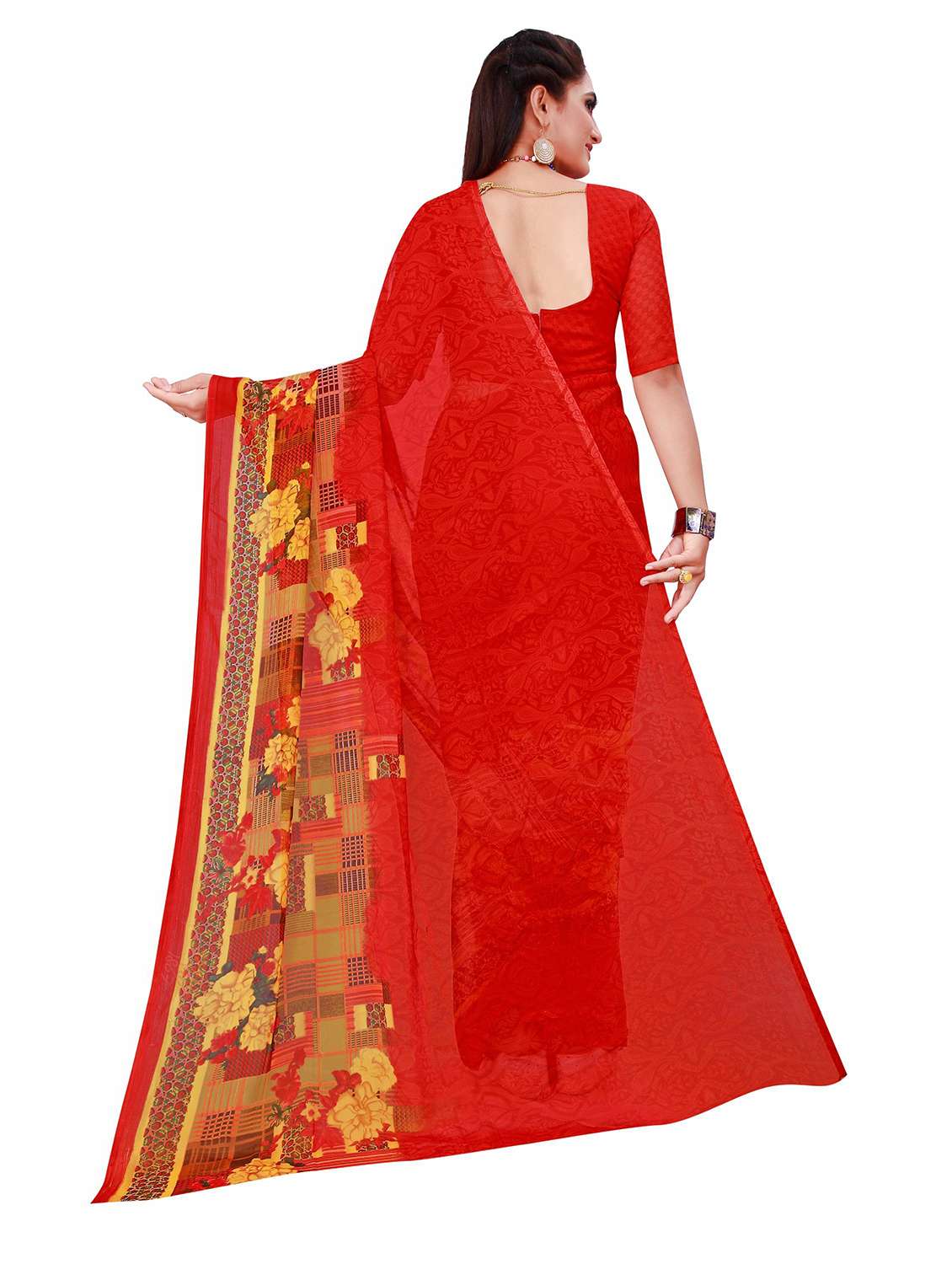 women's saree combo with blouse - 20209806 - Standard Image - 3