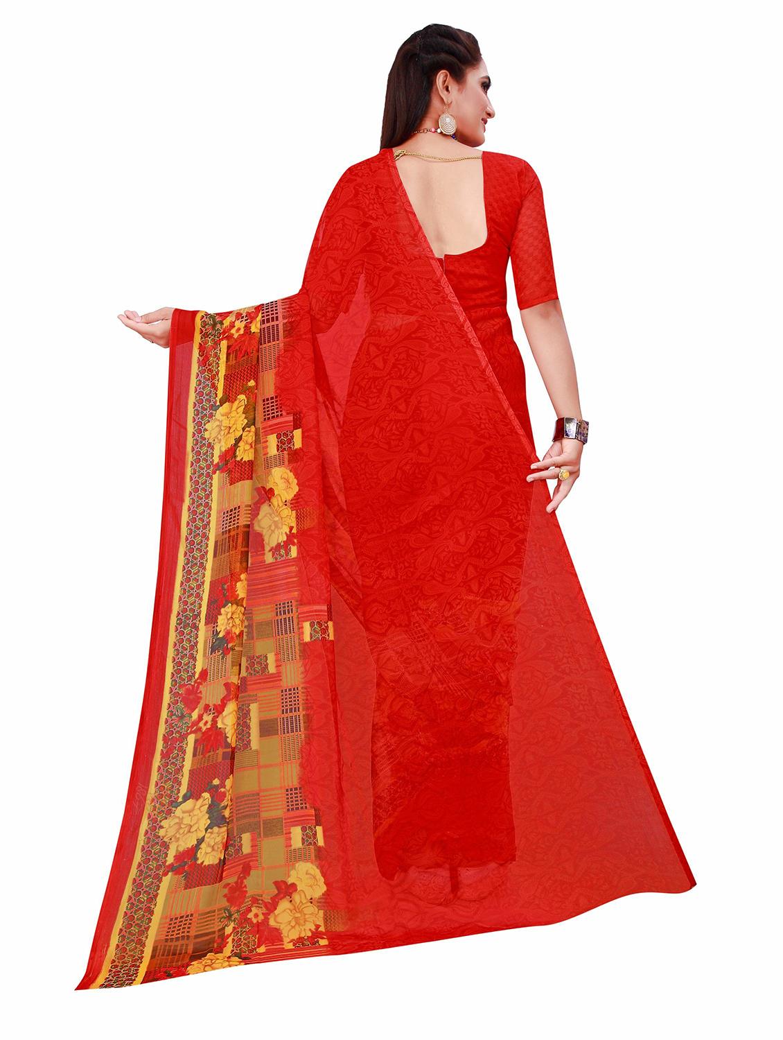 pack of 2 printed saree with blouse - 20209811 - Standard Image - 3