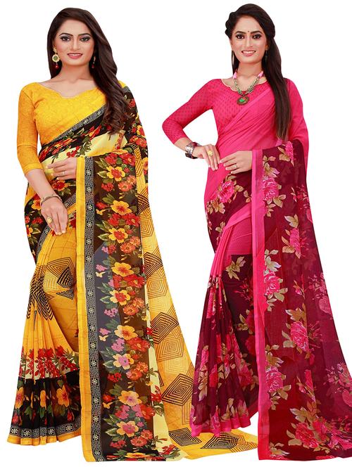 women's printed multi colored saree with blouse - 20209924 - Standard Image - 0