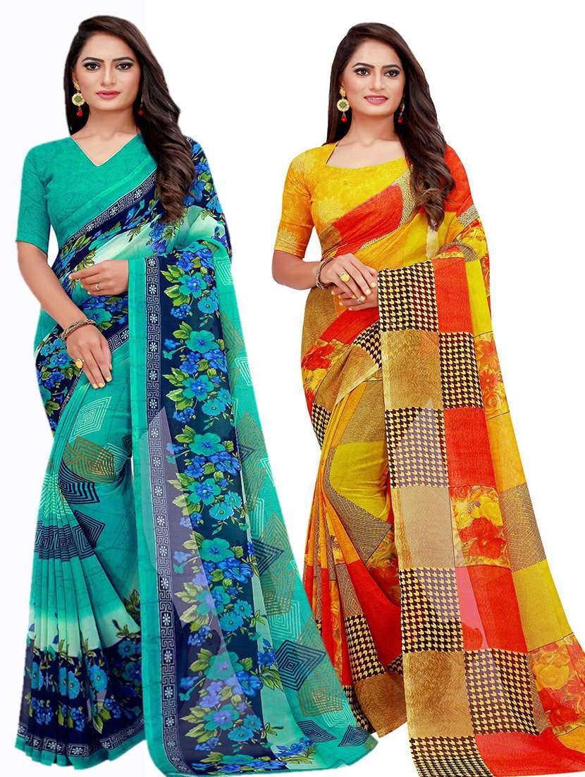 women's saree combo with blouse - 20209953 -  Zoom Image - 0