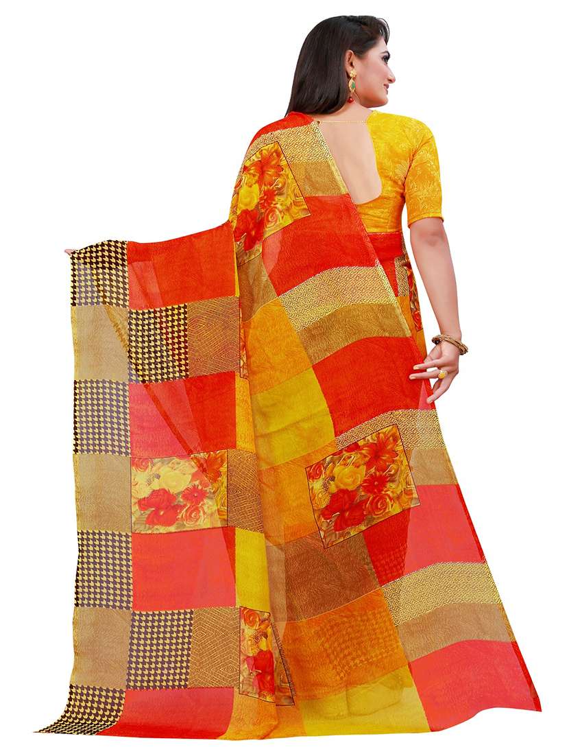 pack of 2 printed sarees with blouse - 20210016 -  Standard Image - 3