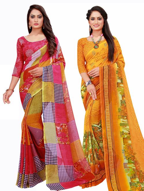 women's saree combo with blouse - 20210156 -  Standard Image - 0