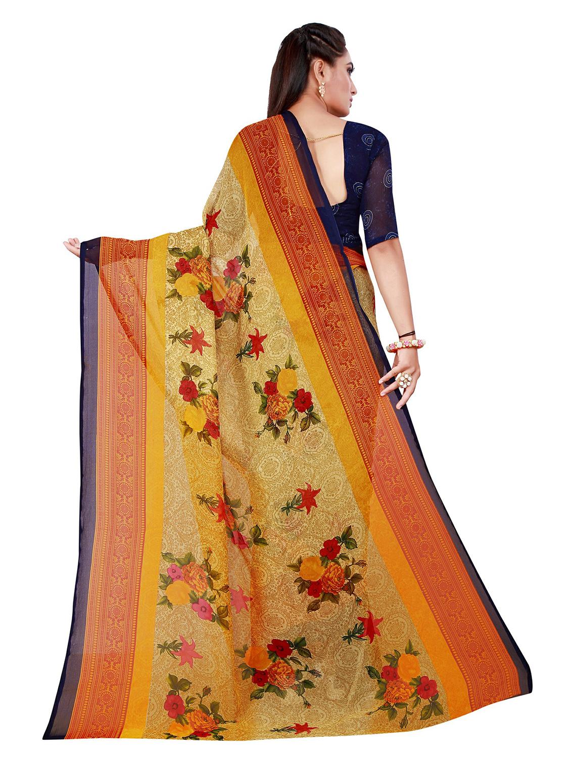 pack of 2 printed saree with blouse - 20210170 - Standard Image - 3