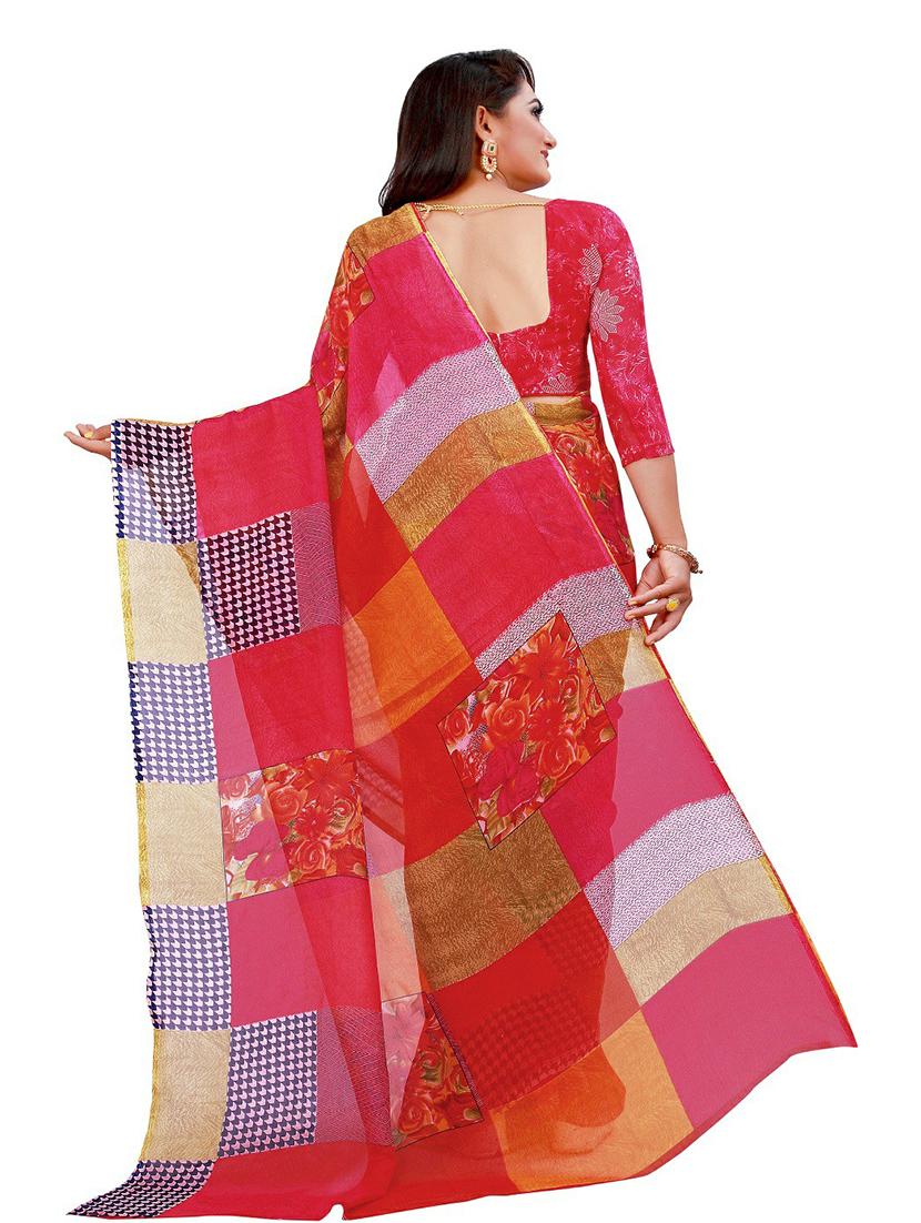 women's saree combo with blouse - 20210173 - Standard Image - 3