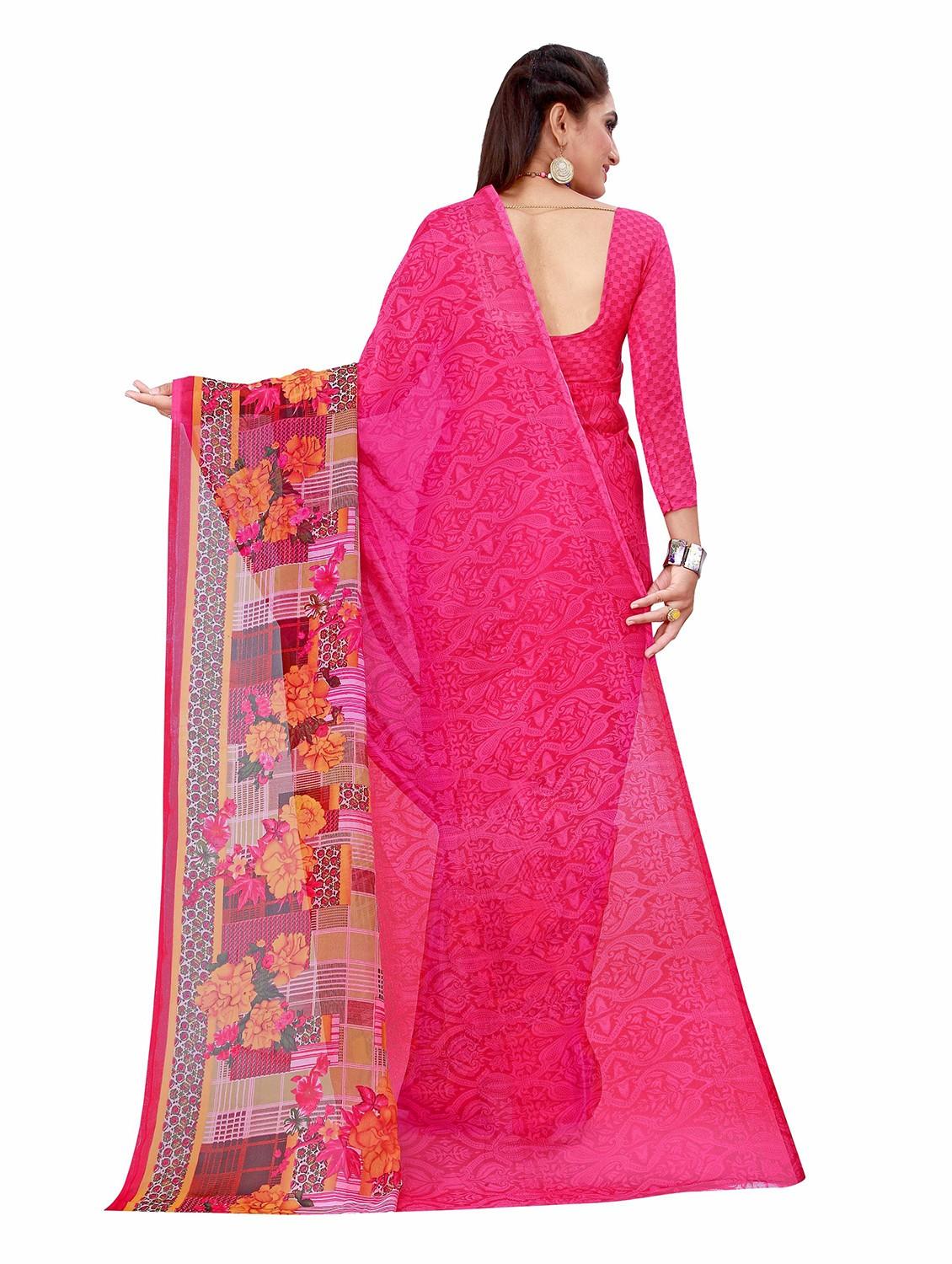 women's printed multi colored saree with blouse - 20210202 - Standard Image - 3