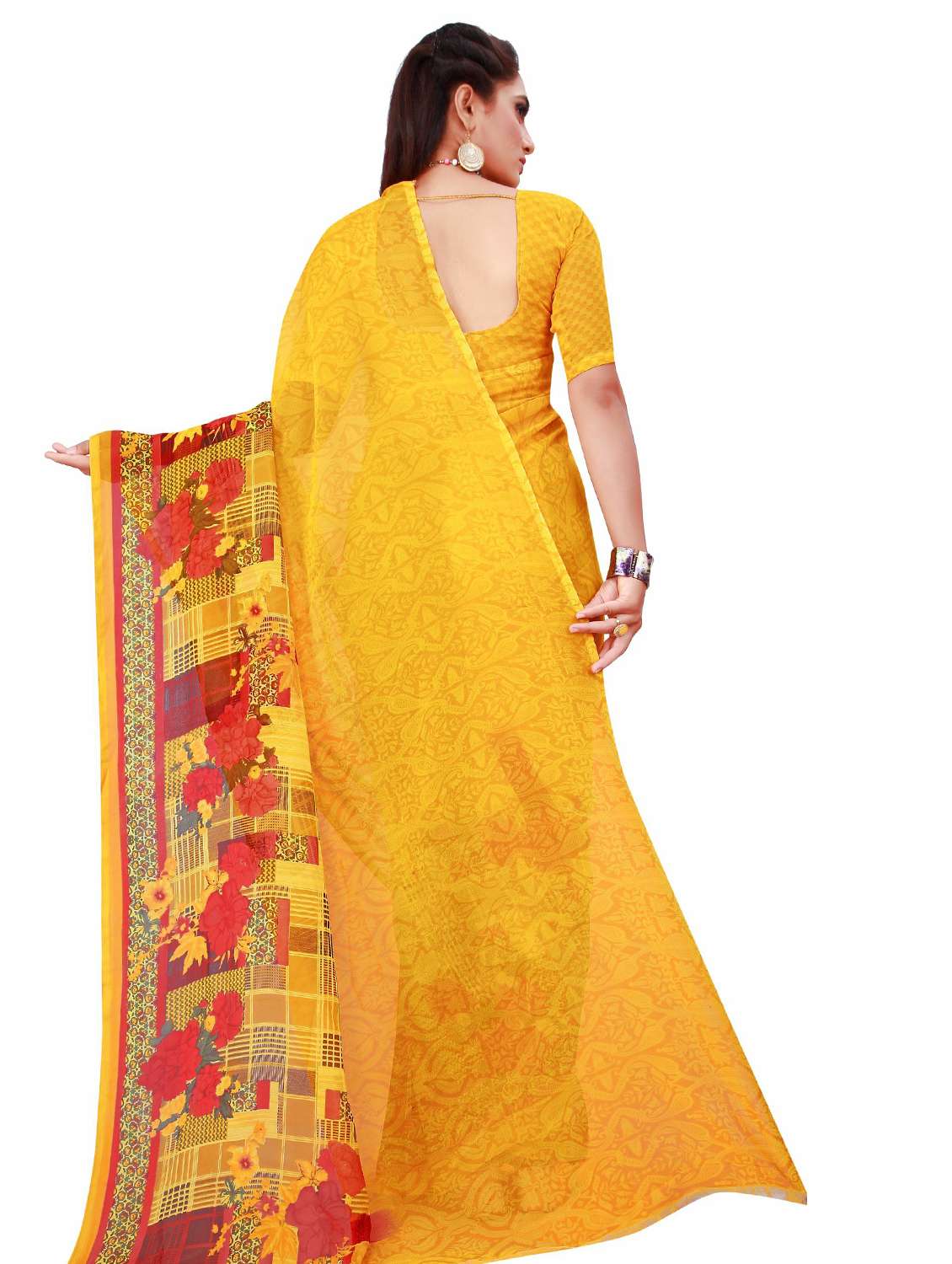 women's saree combo with blouse - 20210237 - Standard Image - 3