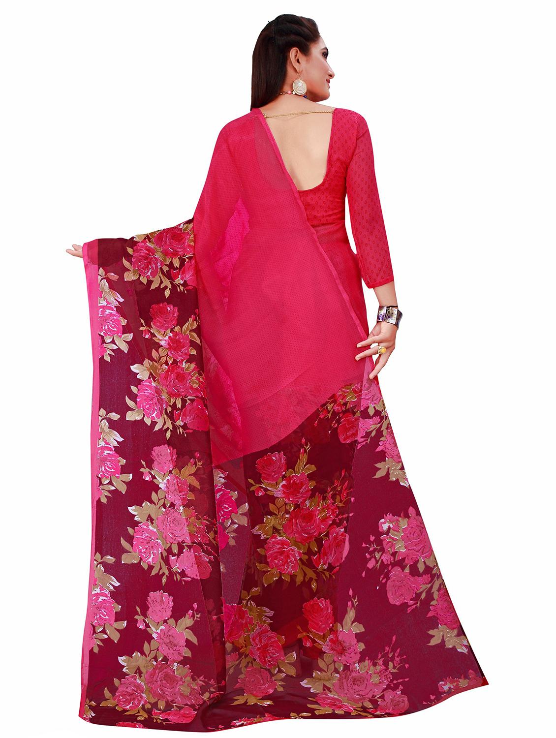 pack of 2 printed sarees with blouse - 20210371 - Standard Image - 3