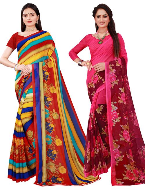 women's saree combo with blouse - 20210389 - Standard Image - 0