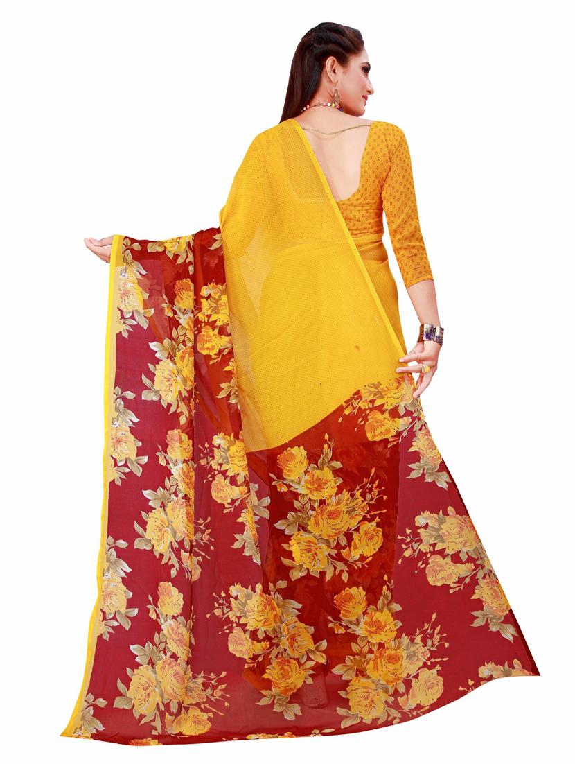 pack of 2 printed sarees with blouse - 20210440 - Standard Image - 3