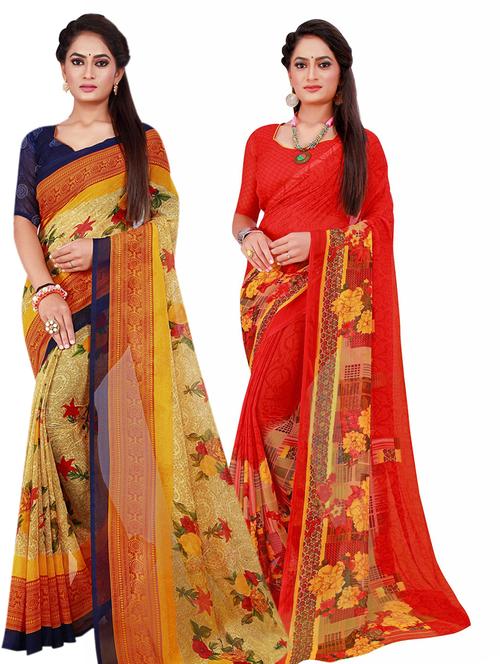 women's saree combo with blouse - 20211050 - Standard Image - 0