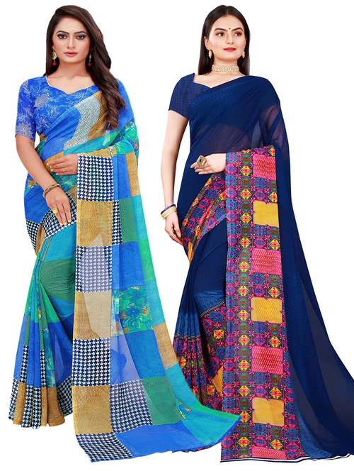 women's saree combo with blouse - 20211180 -  Standard Image - 0