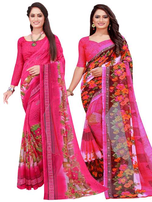 women's saree combo with blouse - 20211186 - Standard Image - 0