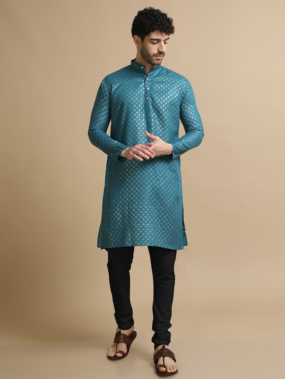 printed cotton kurta pyjama ethnic wear set - 20211284 - Zoom Image - 0