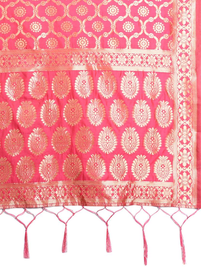 pink jaquard dupatta - 20211913 -  Standard Image - 3