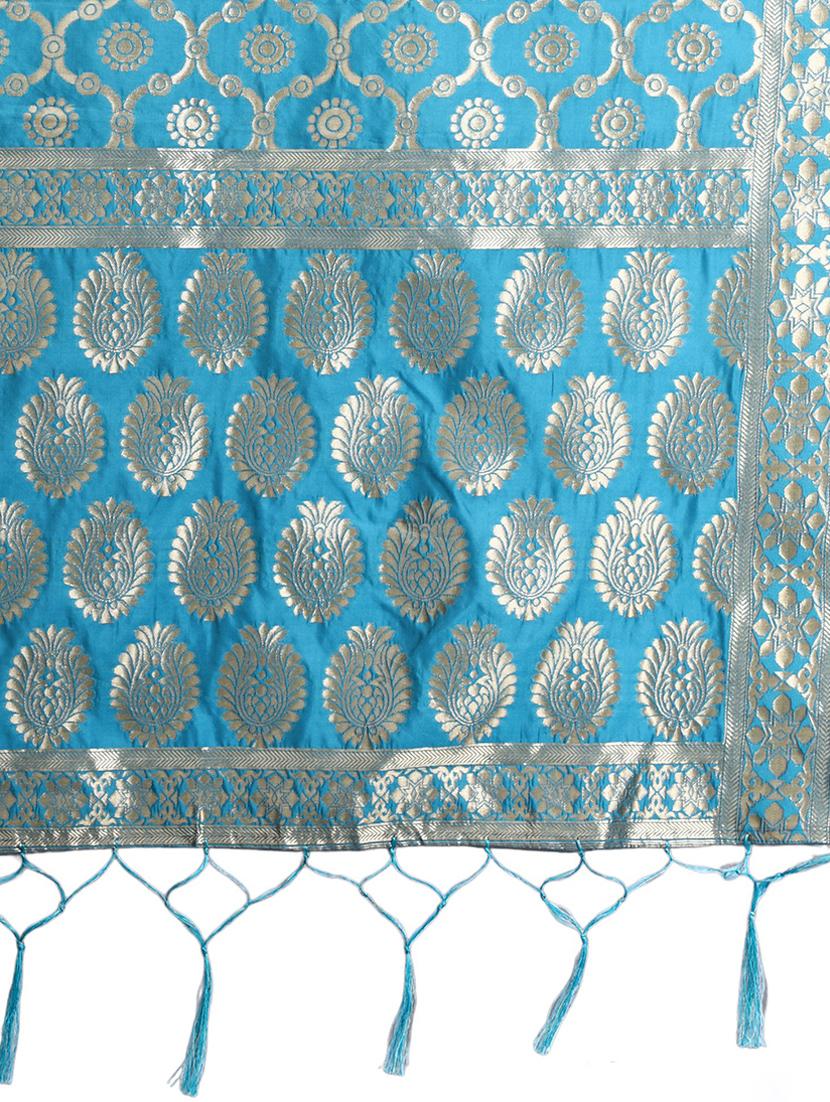 jacquard work banarasi dupatta - 20211925 - Standard Image - 3
