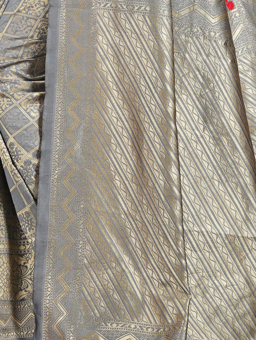 jacquard work banarasi saree with blouse - 20212024 - Standard Image - 3