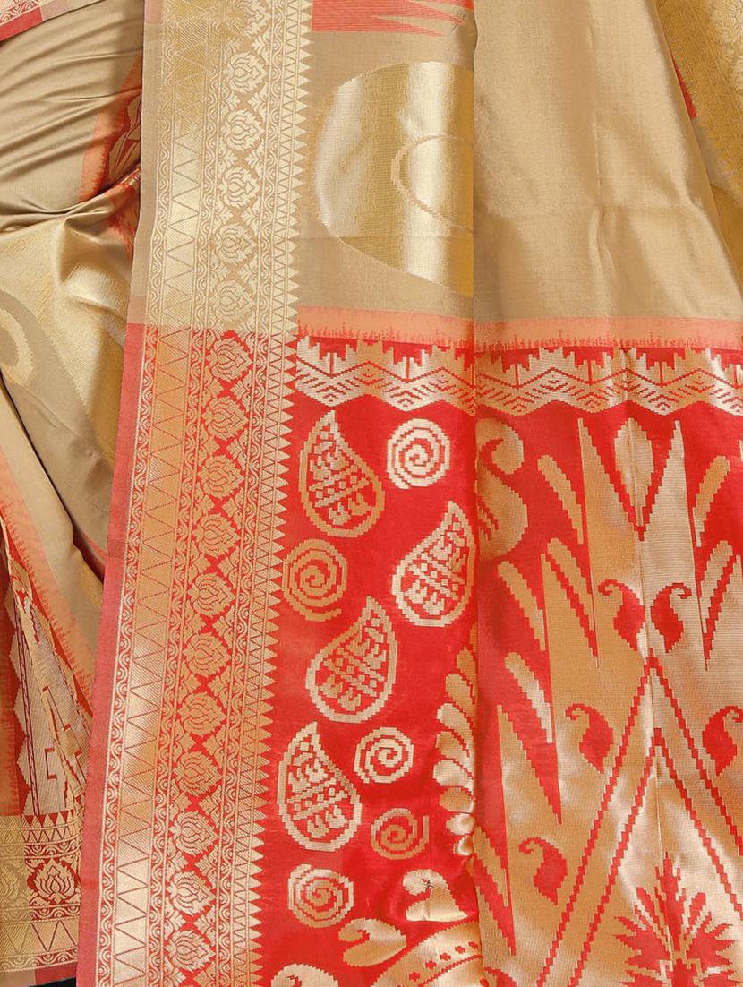 jacquard work banarasi saree with blouse - 20212037 - Standard Image - 3