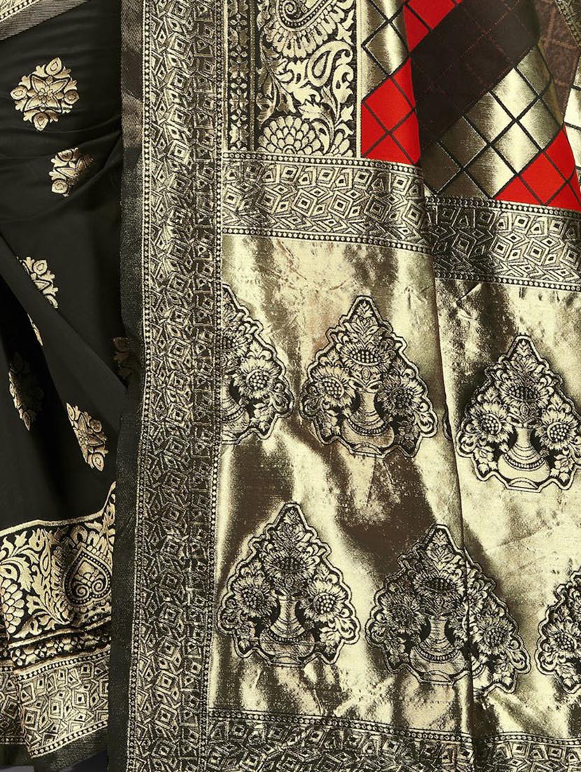 jacquard work banarasi saree with blouse - 20212038 - Standard Image - 3