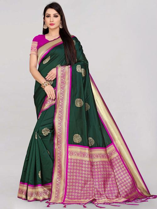 jacquard work banarasi saree  with blouse - 20212081 -  Standard Image - 0