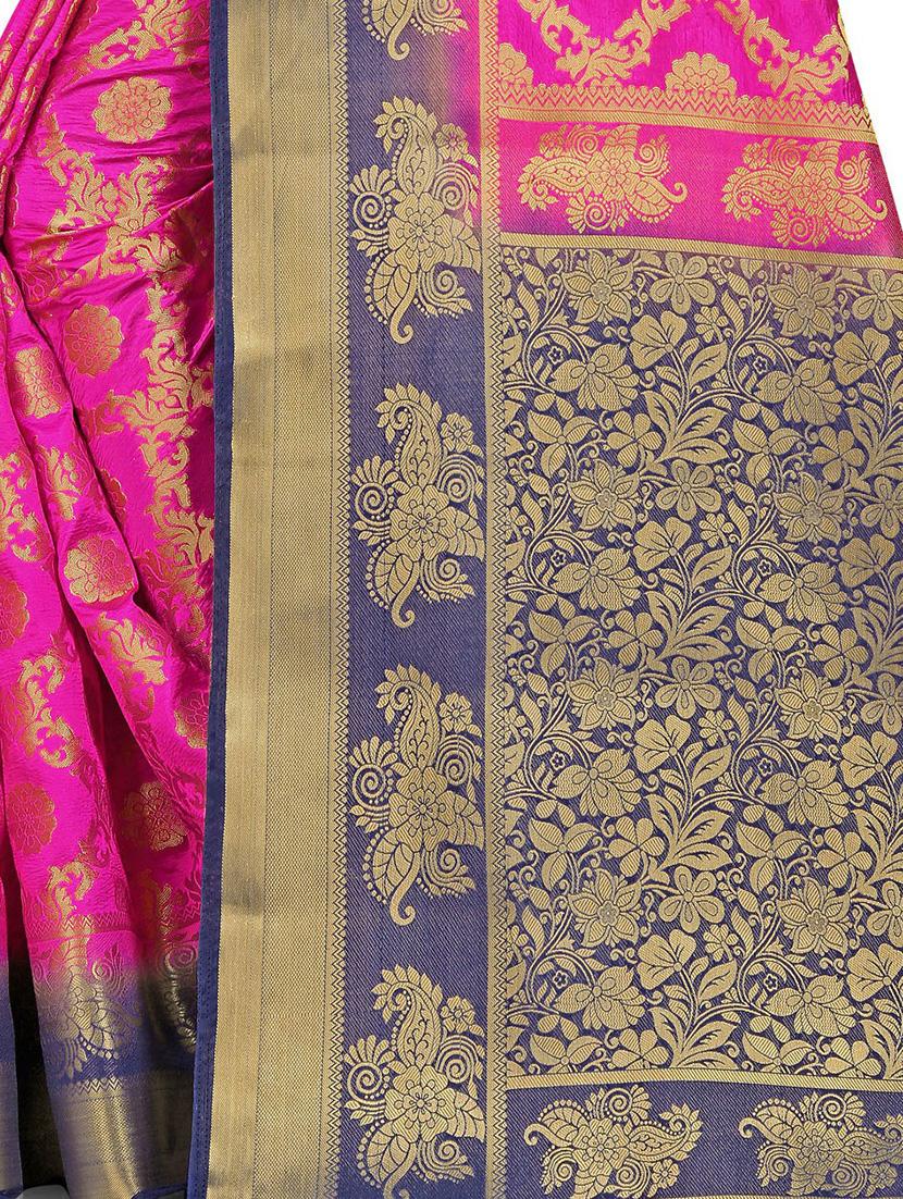 jacquard work banarasi saree with blouse - 20212086 - Standard Image - 3