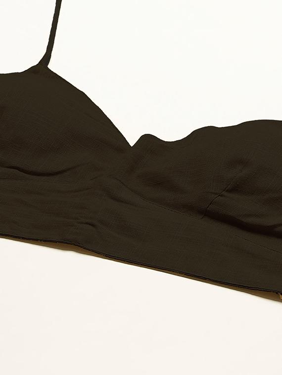 brown solid stitched blouse - 20213009 - Standard Image - 3