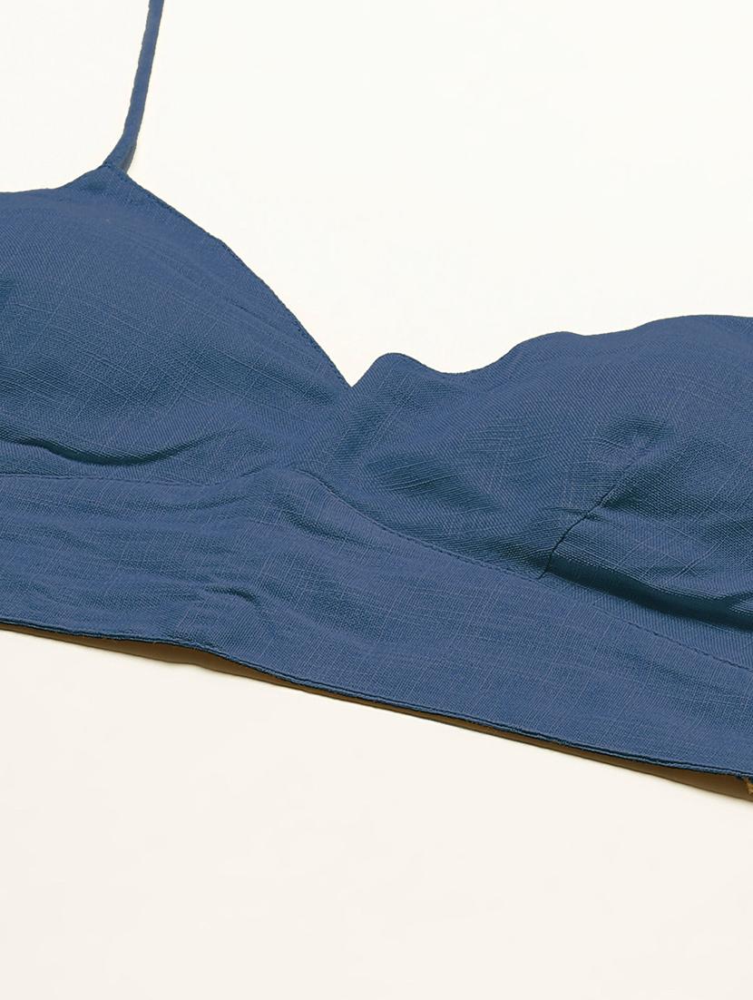 blue cotton solid blouse - 20213028 - Standard Image - 3