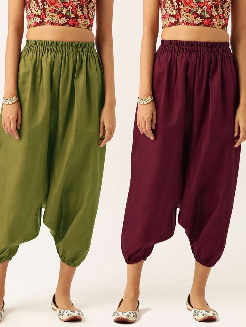 multi colored cotton harem salwars - 20213168 - Zoom Image - 0