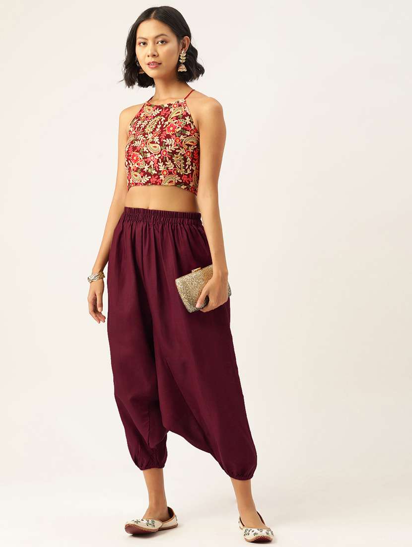 multi colored cotton harem salwars - 20213168 - Standard Image - 5