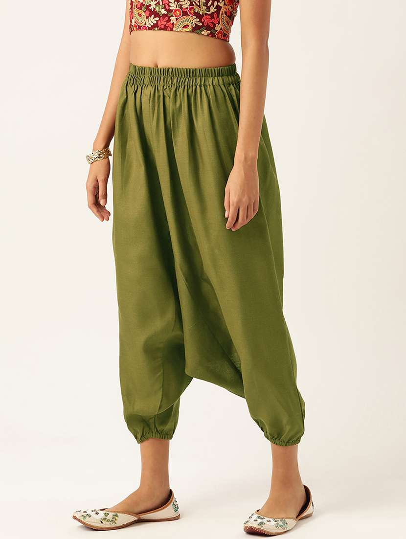 pack of 2 solid high-rise harem pants with elasticated waist - 20213172 -  Standard Image - 5