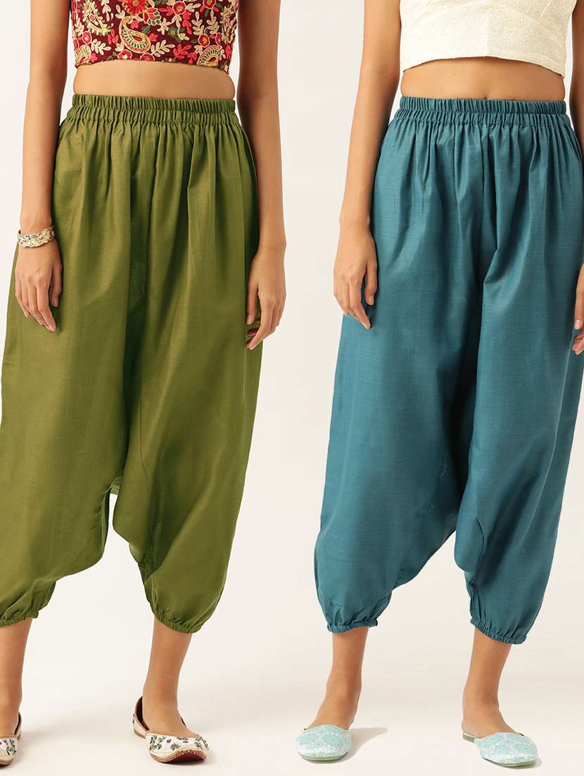 multi colored cotton harem salwars - 20213173 - Zoom Image - 0