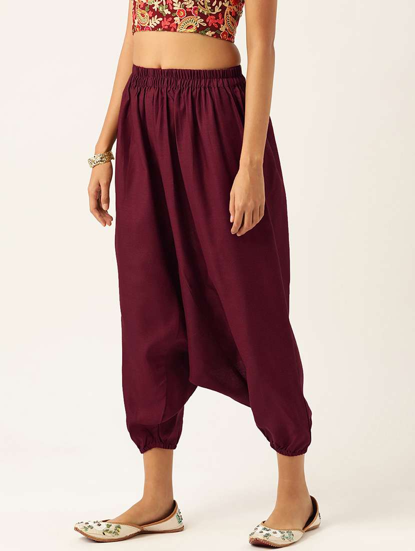 pack of 2 solid high-rise harem pants with elasticated waist - 20213181 -  Standard Image - 5