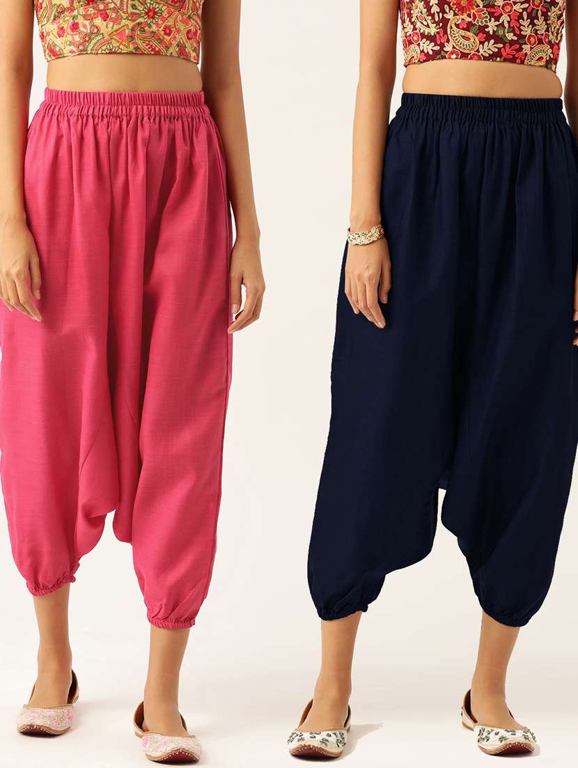 multi colored cotton harem salwars - 20213190 - Zoom Image - 0