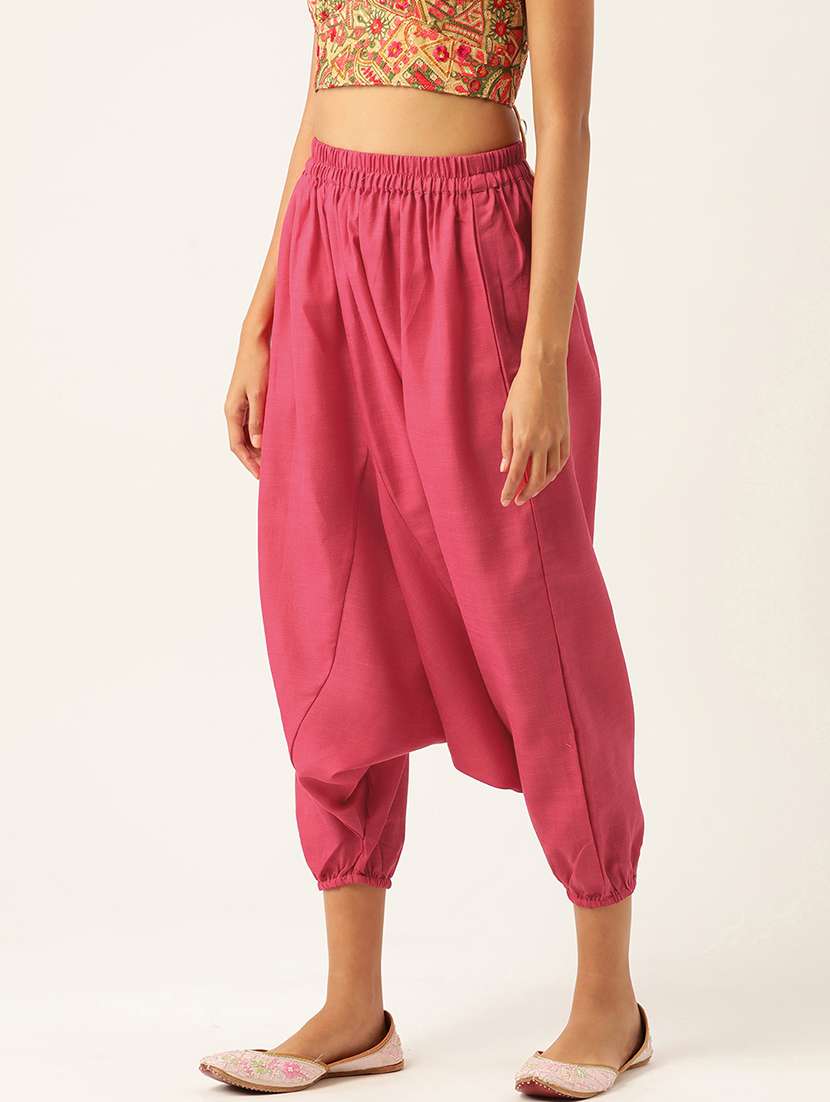 pack of 2 solid high-rise harem pants with elasticated waist - 20213191 -  Standard Image - 5
