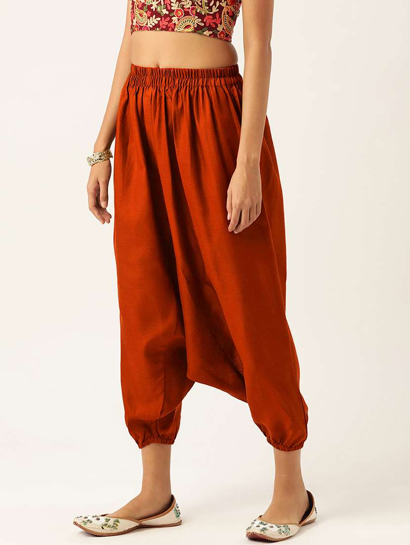 pack of 2 solid high-rise harem pants with elasticated waist - 20213195 -  Standard Image - 5