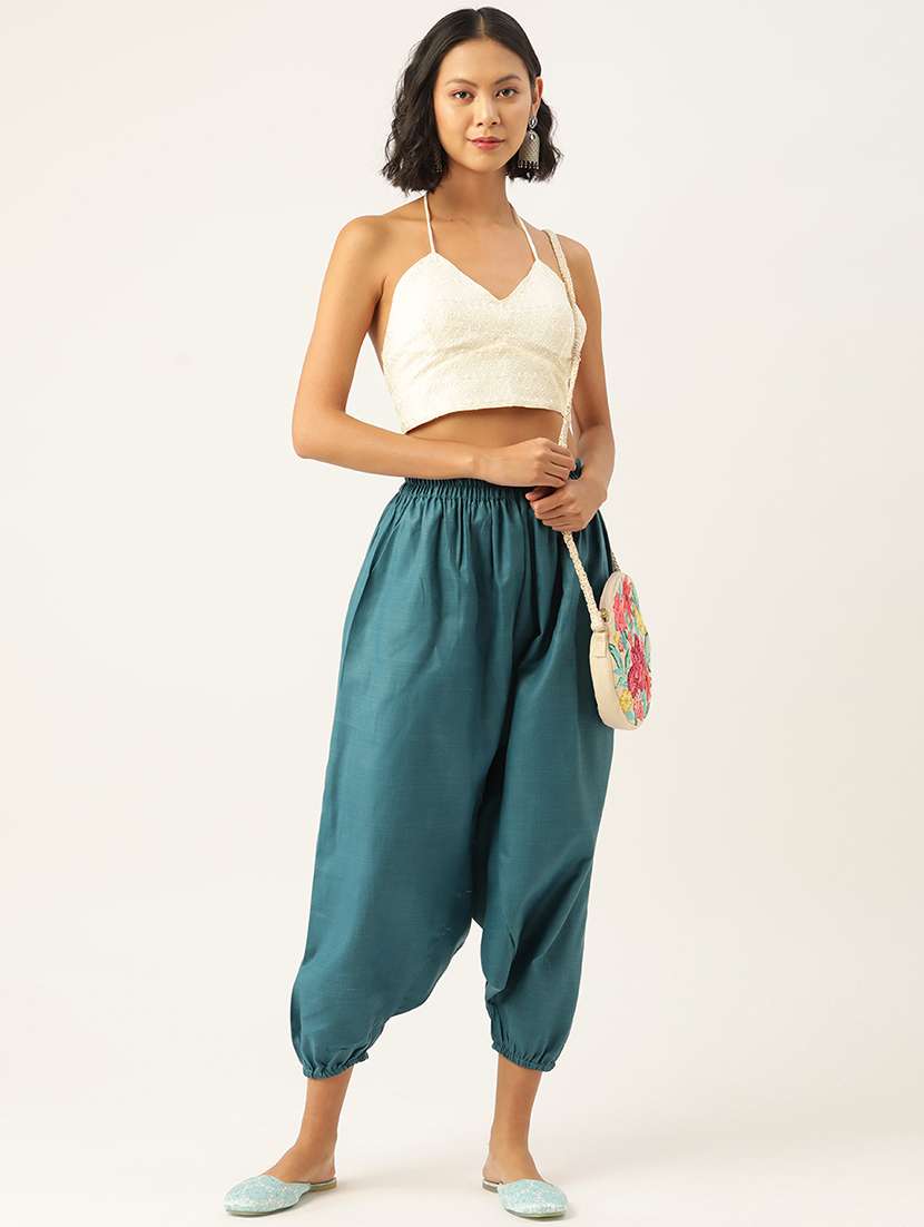 pack of 2 solid high-rise harem pants with elasticated waist - 20213200 -  Standard Image - 8