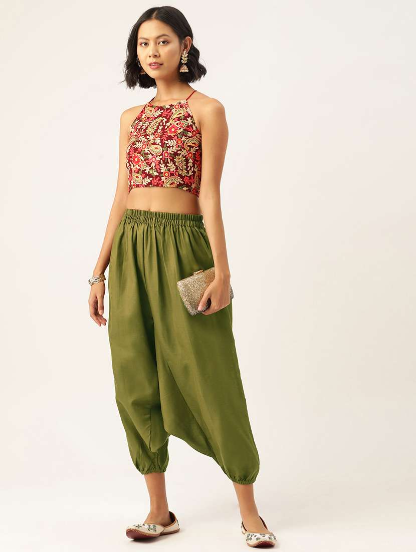 multi colored cotton harem salwars - 20213204 - Standard Image - 5