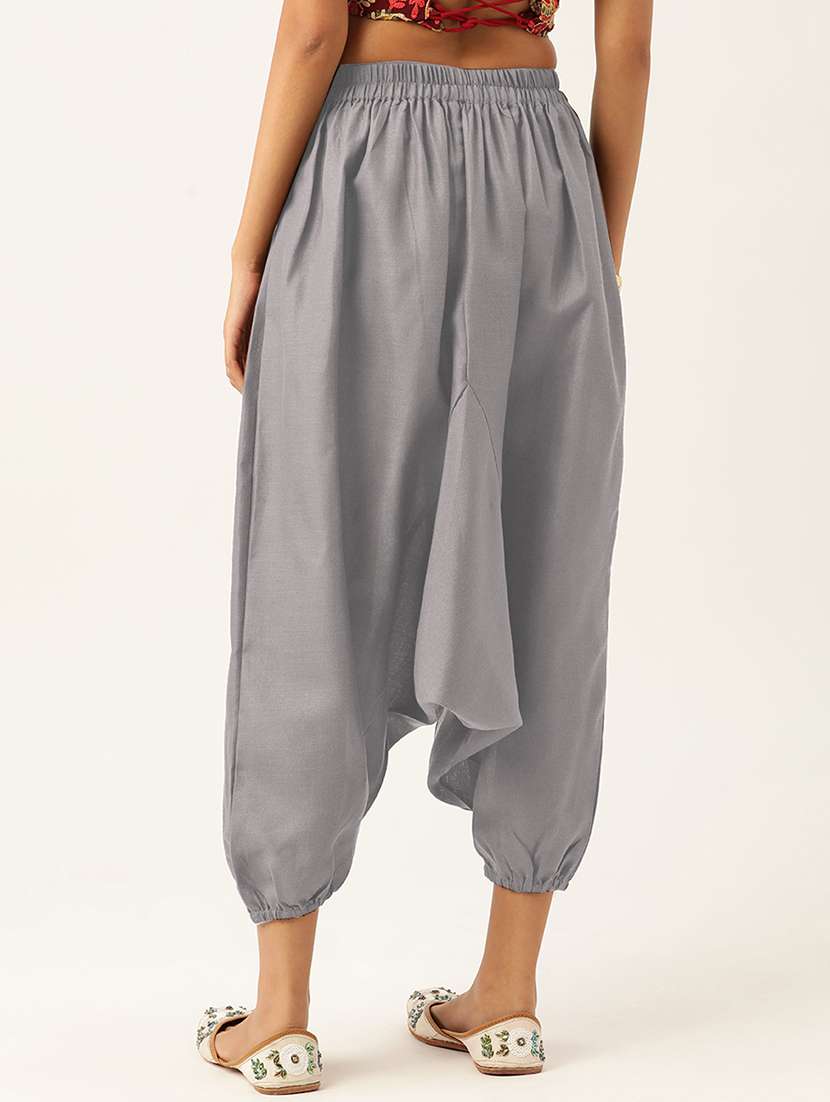 pack of 2 solid high-rise harem pants with elasticated waist - 20213205 -  Standard Image - 5