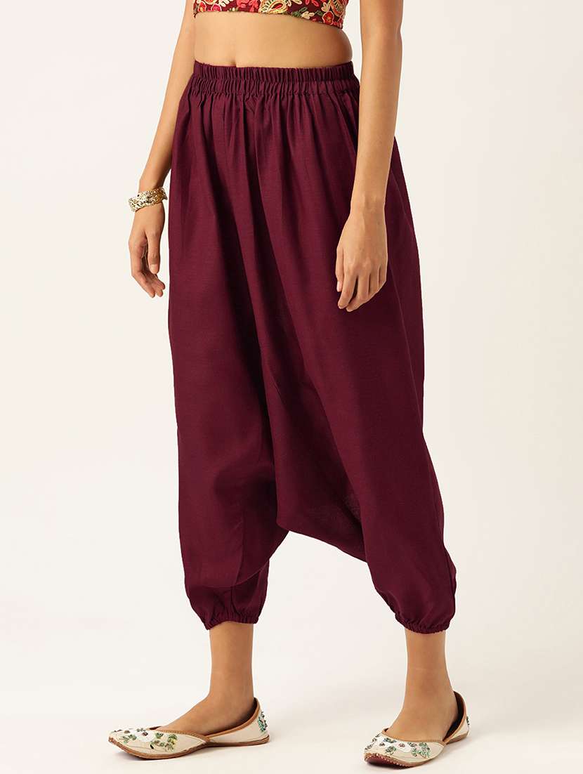 pack of 2 solid high-rise harem pants with elasticated waist - 20213206 -  Standard Image - 5