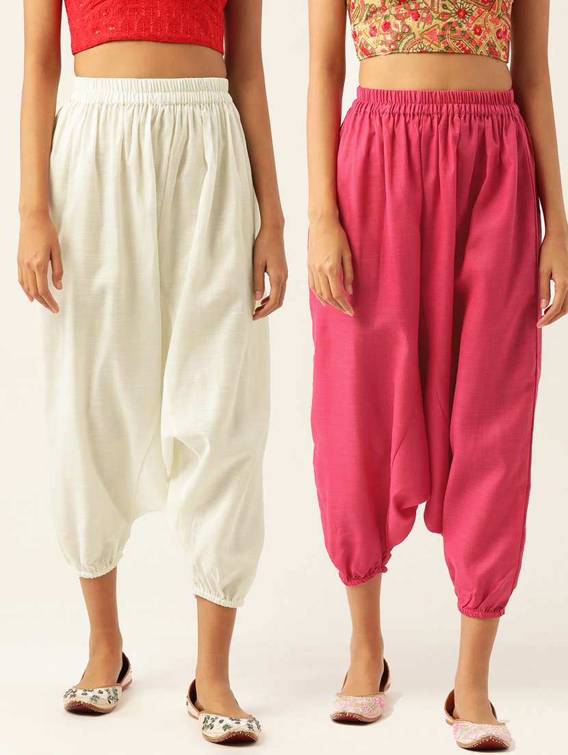 multi colored cotton harem salwars - 20213208 - Zoom Image - 0