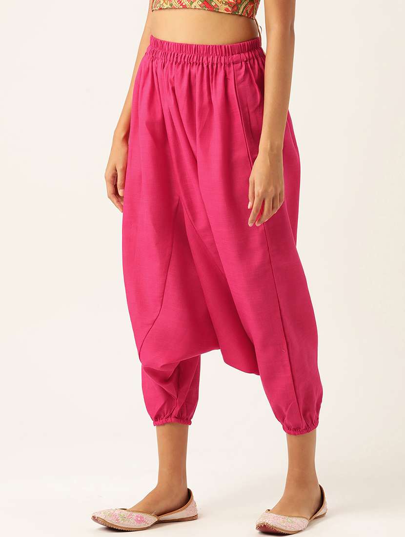 pack of 2 solid high-rise harem pants with elasticated waist - 20213209 -  Standard Image - 5