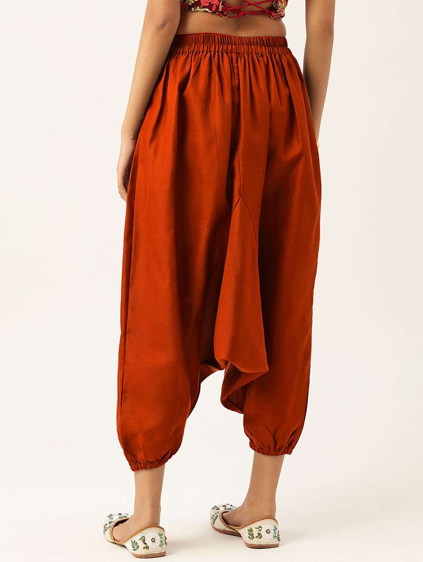 pack of 2 solid high-rise harem pants with elasticated waist - 20213210 - Standard Image - 5