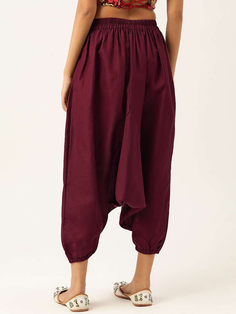 pack of 2 solid high-rise harem pants with elasticated waist - 20213217 - Standard Image - 5