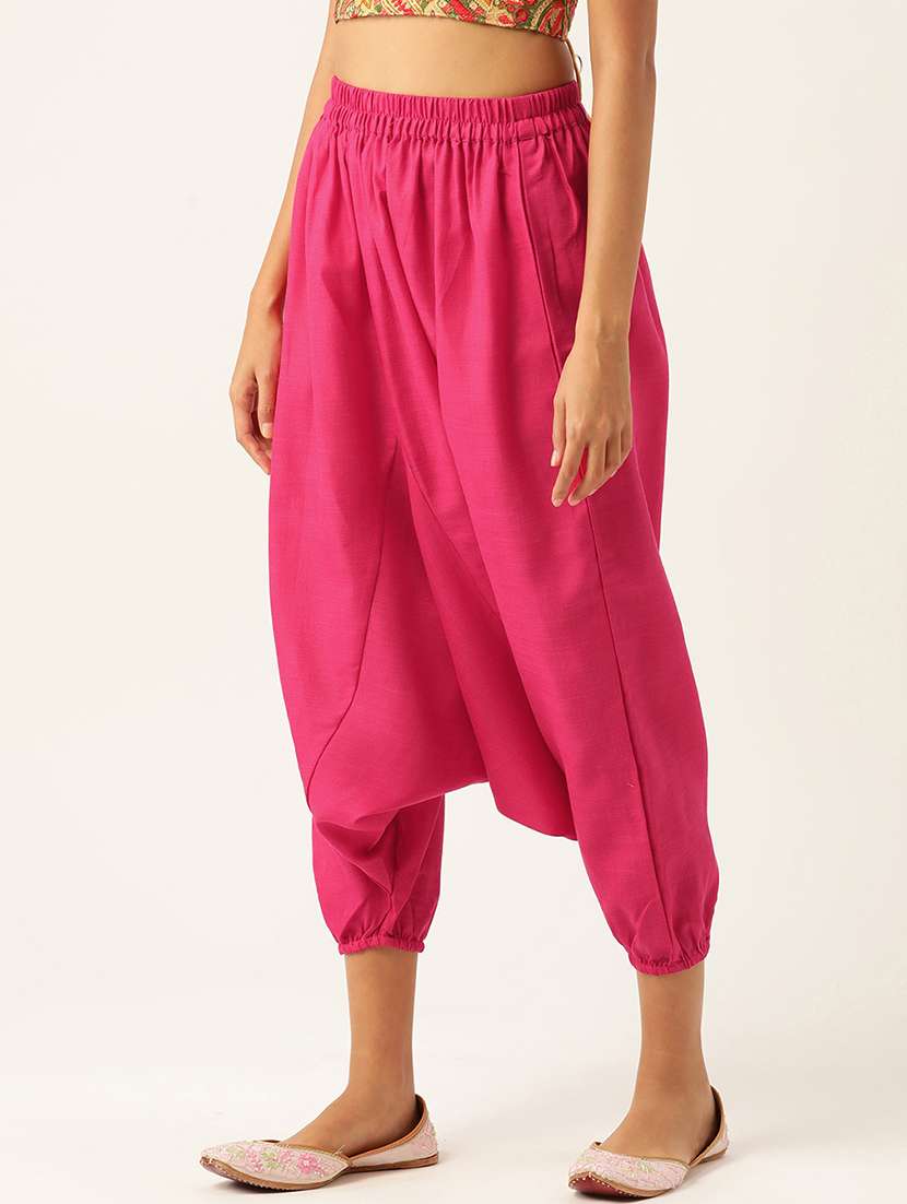 pack of 2 solid high-rise harem pants with elasticated waist - 20213220 -  Standard Image - 5