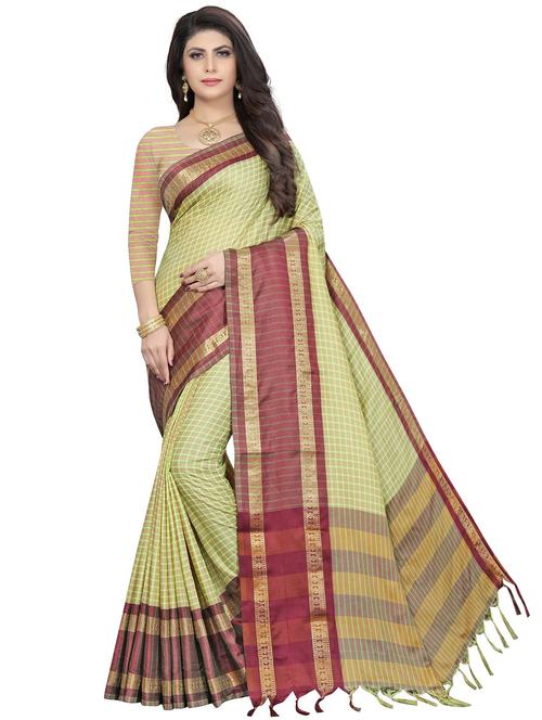 women's self design lime colored saree - 20214322 -  Standard Image - 0